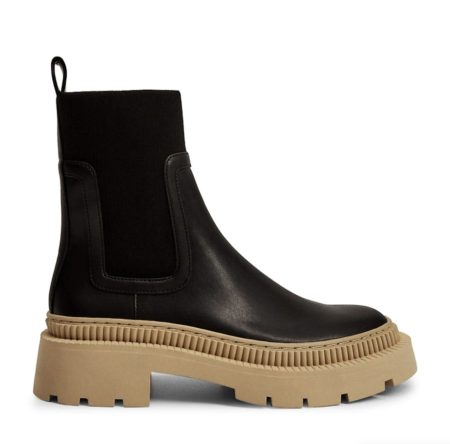 Pebbled Leather Lug Boots